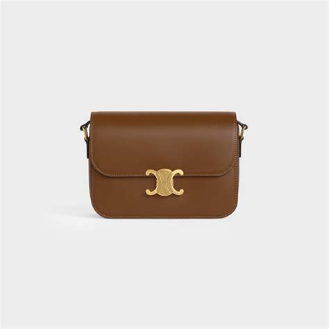 celine medium triomphe bag in shiny calfskin women|TRIOMPHE .